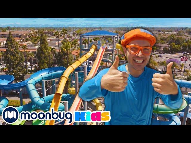 Blippi Explores a Water Park! | Learn ABC 123 | Educational Videos | Songs and Rhymes | Moonbug Kids