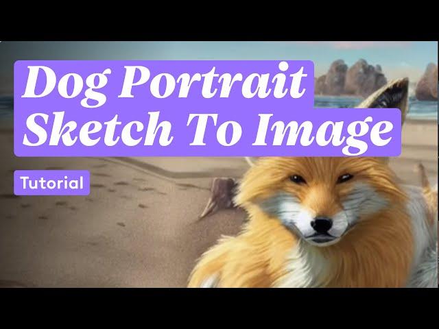 Sketch to Image AI | Dog Portrait | Photoleap