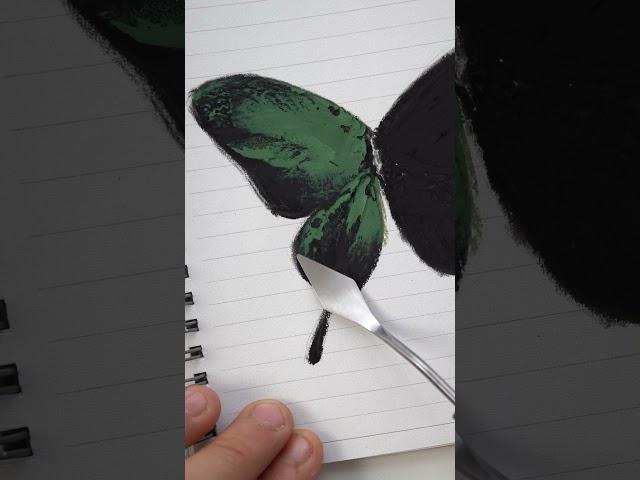 How to draw butterfly - oil pastel technique #oilpastel #creativeart #easydrawing #art #painting