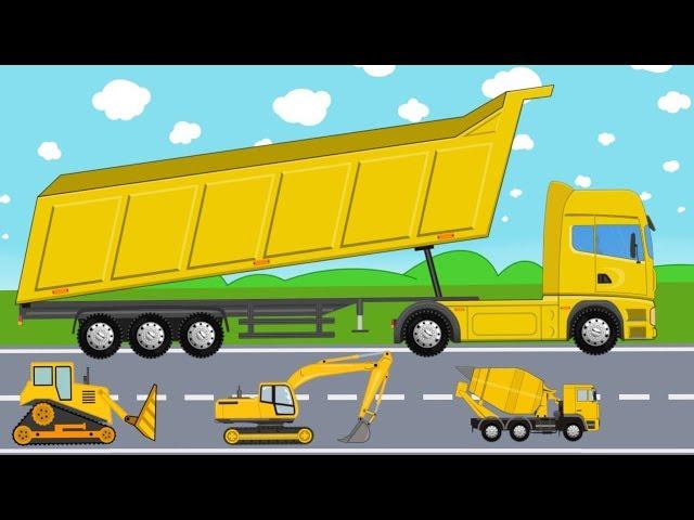 Yellow Construction Machinery Like Excavator, Mixer & Dump Truck | Tracked Vehicles | Bajka