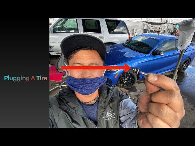 How to Patch/Plug Hole in Tire 5 min or less -  - EASY FIX Fix a Flat Tire