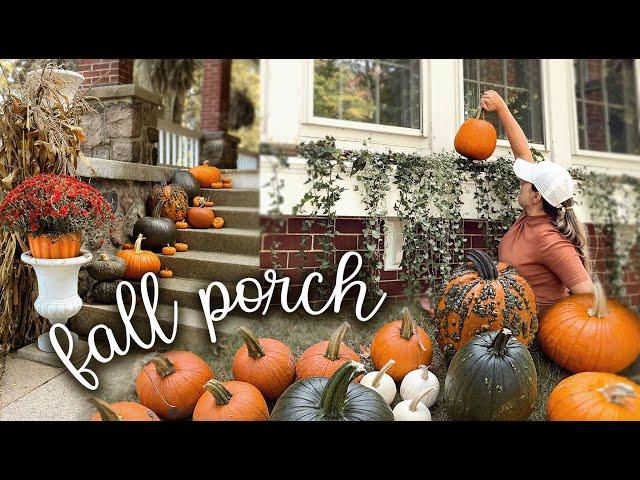 2024 Fall Front Porch Decorate with Me & Sharing our Beautiful Porch Makeover!