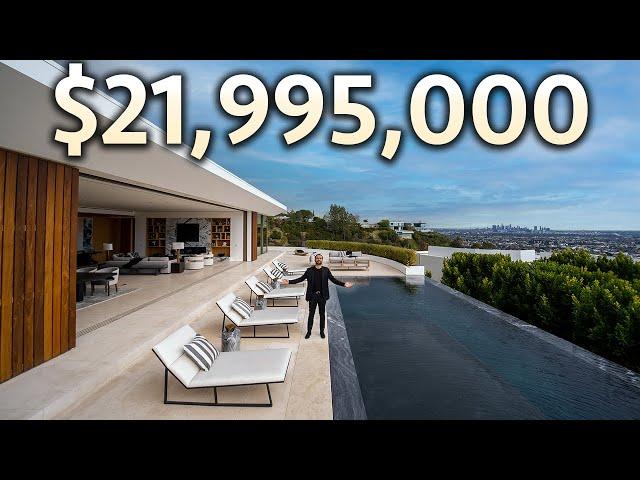 Inside a $21,995,000 HOLLYWOOD HILLS Modern Mega Mansion with The Best Views of LA!