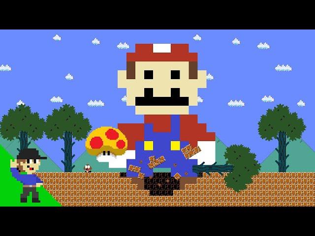 Level UP: Mario finds a Mega Mushroom but never stops growing