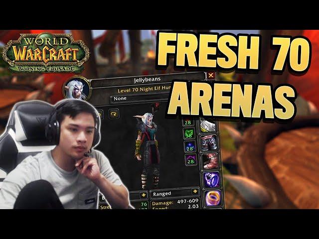 Jumping into arenas after hitting 70! TBC Hunter gameplay! | Jellybeans Highlights