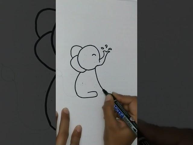 #cartoondrawing #shorts #cutebabyelephant #ytshorts #artist #penart #easydrawingtutorial #cartoon