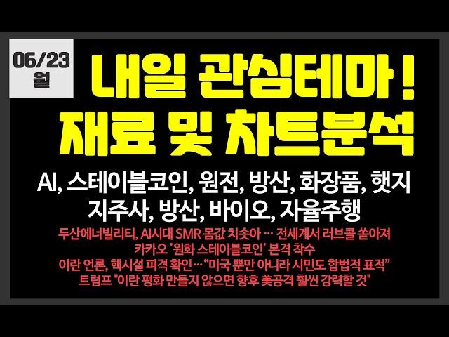 내일 관심테마! AI,원전,스테이블코인,햇지,방산,화장품/두산에너빌리티,NAVER,카카오페이,카카오,두산퓨얼셀,로보티즈,한화시스템,미투온,SK하이닉스,LG씨엔에스,오르비텍