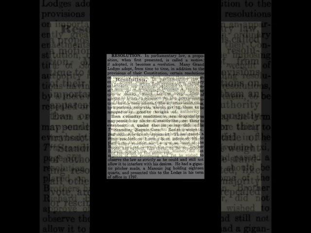 Resolution: Encyclopedia of Freemasonry By Albert G. Mackey