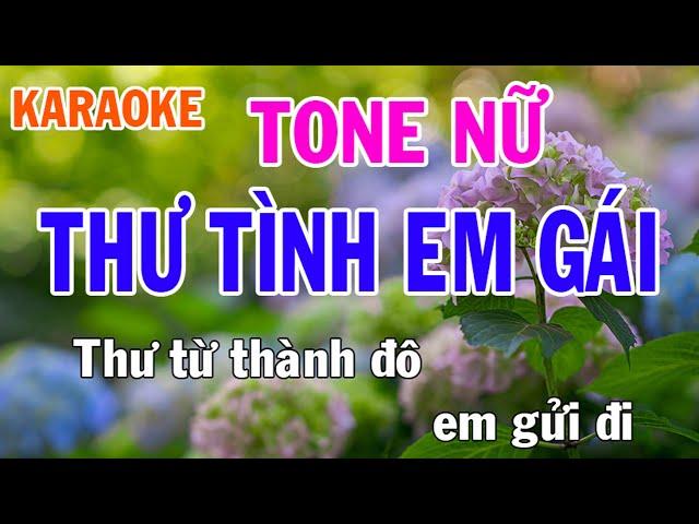 Thư Tình Em Gái Karaoke Tone Nữ Nhạc Sống - Phối Mới Dễ Hát - Nhật Nguyễn