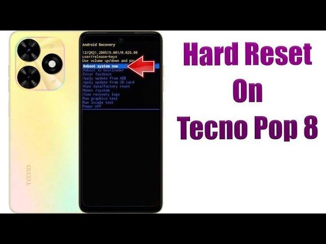 How to factory reset of Tecno Pop 8 new method 2024