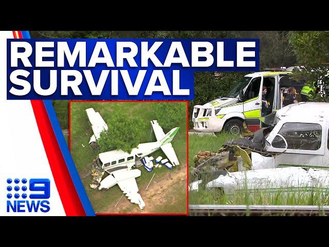 AirMed patient transfer plane crashes in Queensland | 9 News Australia