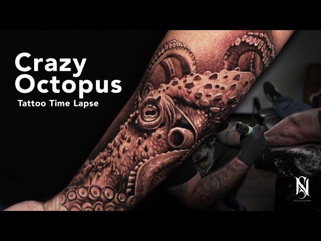 Crazy Octopus Tattoo Time Lapse | Nick Sundstrom