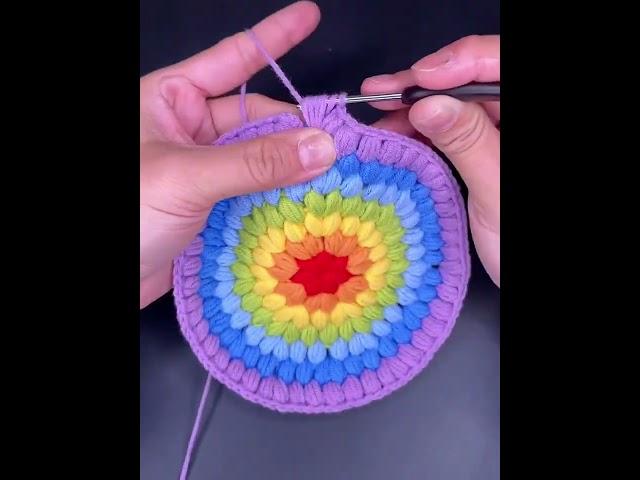 Crochet sunflower wool mat