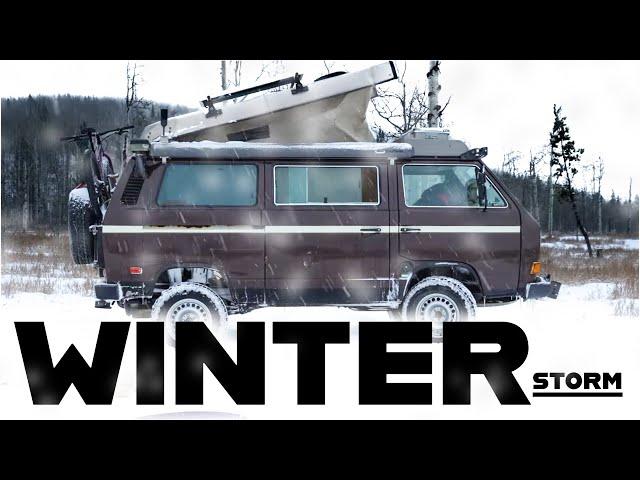 Snow Storm Camp and Cook - Winter VanLife