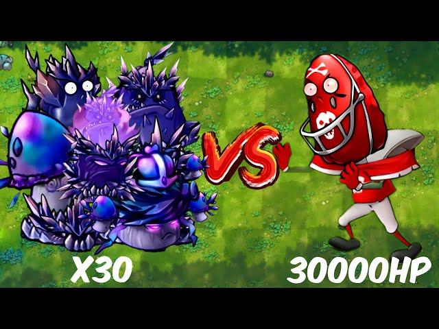 PVZ 1 Fusion Challenge! 300 Plants Fusion VS 30000 Football Nut Zombie - Who Will Win?