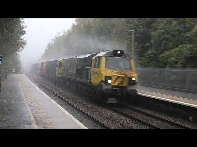 (Biblical Rain) Freight In Bristol - Class 37, 68, 70, 88 in Torrential Rain , 08-10-24