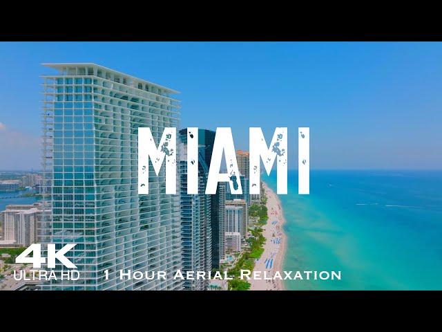 [4K] MIAMI 2024  1 Hour Drone Aerial Relaxation Film | Florida FL USA United States GTA VI 6