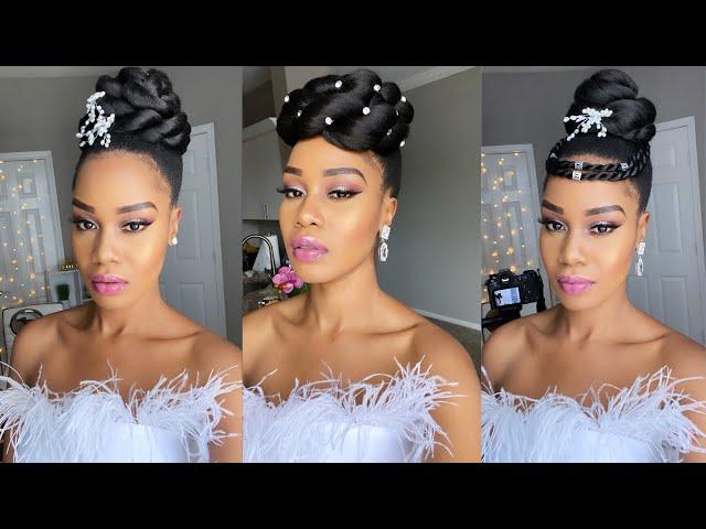 3 EASY BRIDAL /WEDDING UPDO'S/ PROTECTIVE HAIRSTYLES  on 4C Natural Hair /2020/2021Tupo1