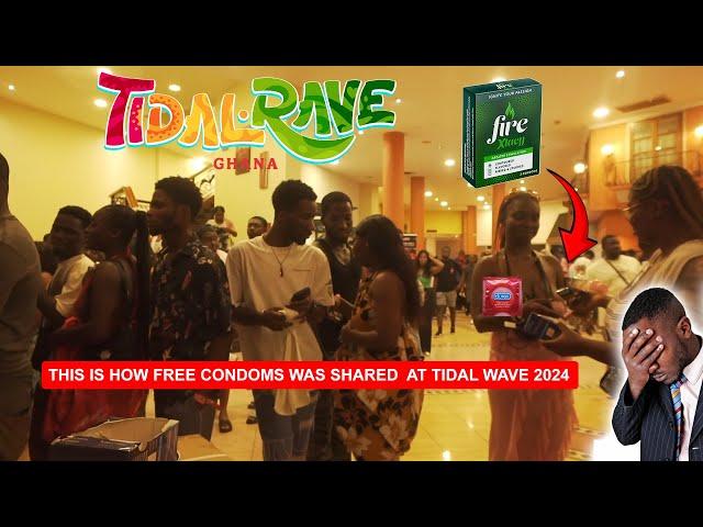 Women rush for free condoms shared  at Tidal Wave 2024