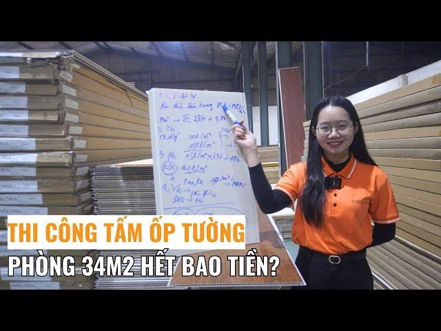 Thi công tấm nhựa ốp tường nano nhà 34m2 hết bao tiền? | Cách tính giá thi công tấm ốp tường Haroma