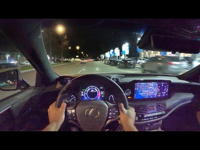 2021 Lexus LS 500 POV Night Drive (3D Audio)(ASMR)