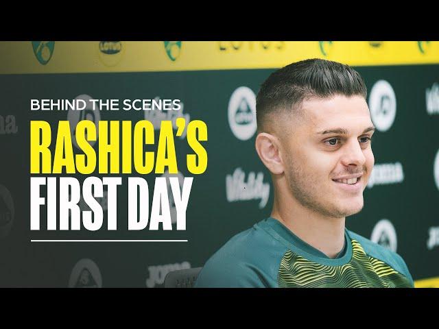 MEETING DELIA, MEDIA DUTIES, INTRO TO CARROW ROAD | BTS of Milot Rashica's first day