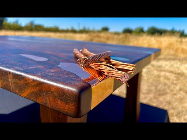 Melting Copper Wire Into a River Table