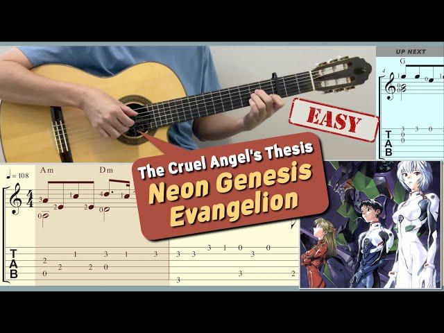 The Cruel Angel's Thesis / Neon Genesis Evangelion (Easy Guitar) [Notation + TAB]