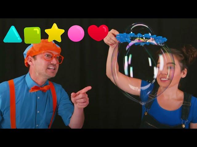 Blippi Learns Shapes and How To Make Big Bubbles | Fun and Educational Videos For Toddlers