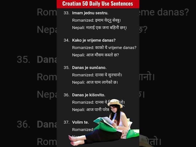 Croatian language 50 daily use sentences in nepali #croatian #language