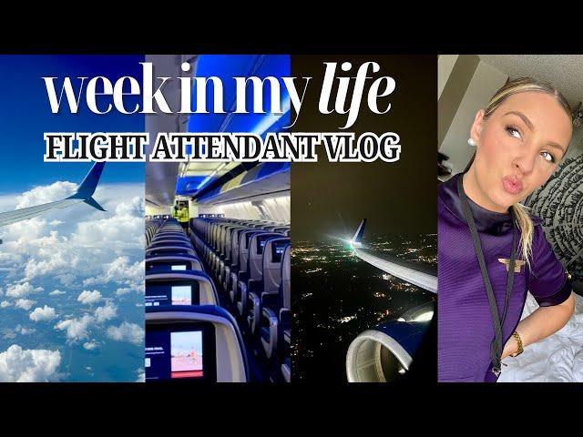 WEEK IN MY LIFE AS A FLIGHT ATTENDANT! chatty vlog, working 5 days in a row with reroutes & delays