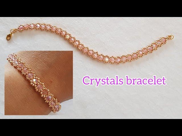 Crystals bracelet/Simple and elegant bracelet/Easy bracelet  making at home/Handmade/Diy Beading