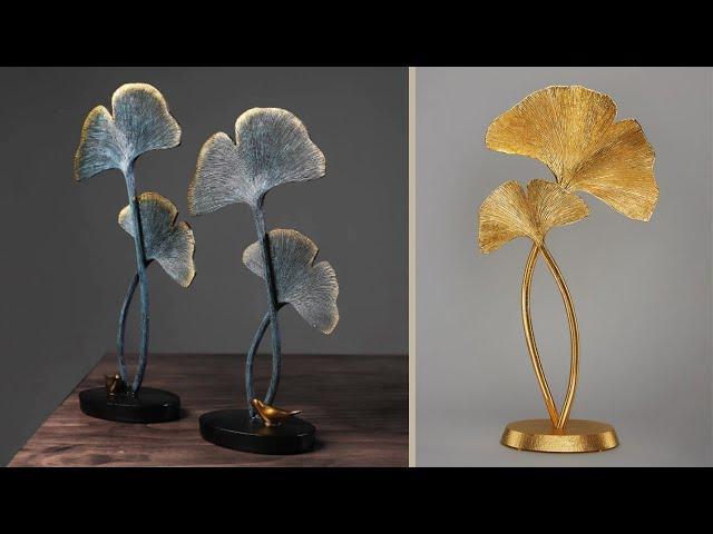 How to make unique Luxury Leaves Decor | DIY White Cement craft