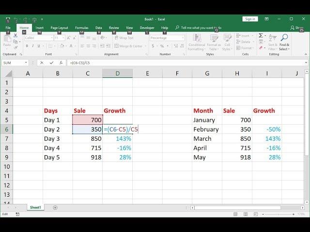 How to Calculate Daily/Monthly Percentage Growth In MS Excel (Easy)