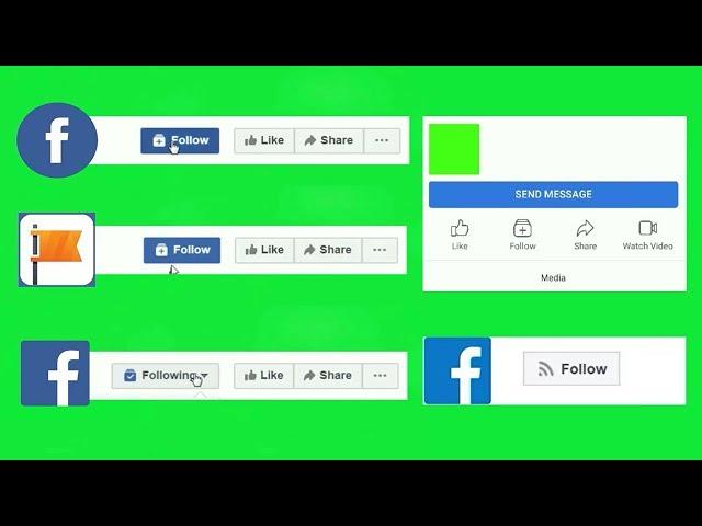 Facebook Adbreak Page Follow Button | Facebook Page Follow Button Green Screen