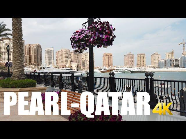 The Pearl Qatar, Doha walking tour 4k 60fps