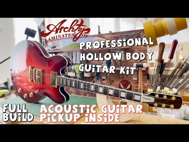 Semi-Hollow Body Guitar With Piezo Pickup - Archtop Laminates Kit Full Build