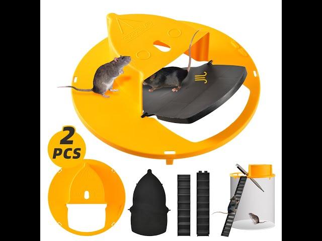 OZZEVO 5 Gallon Mouse Trap Bucket, Rat Trap, Mouse Traps Indoor, Lid Mouse Trap 5 Gallon