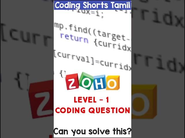 Zoho interview question | Programming for beginners | #shorts #programming #tamil #coding #viral