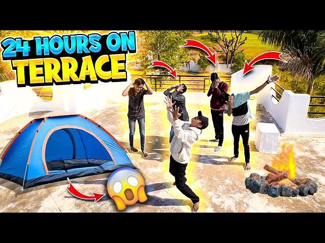 Living On Terrace For 24 Hours Challenge - अब 24 घंटे नीचे नहीं जा सकता - Aditech