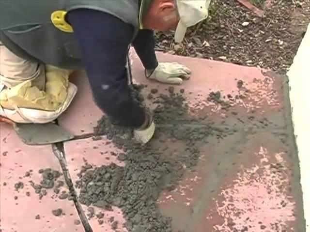 Grouting Flagstone and Tucking in Cement