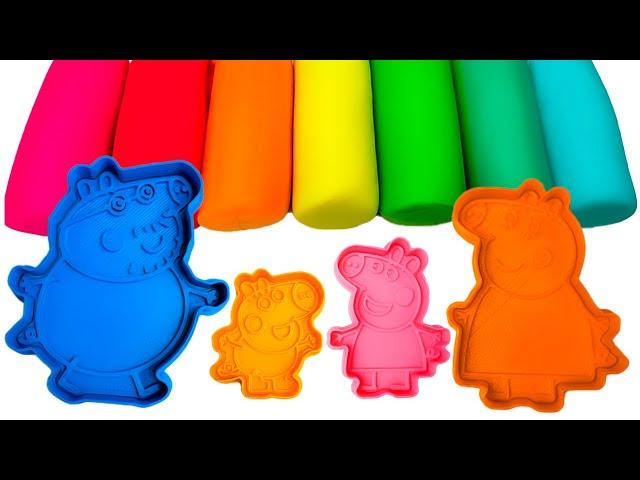 Create Peppa Pig Family with Play Doh Molds | Best Learn Colors | Preschool Toddler Learning Video