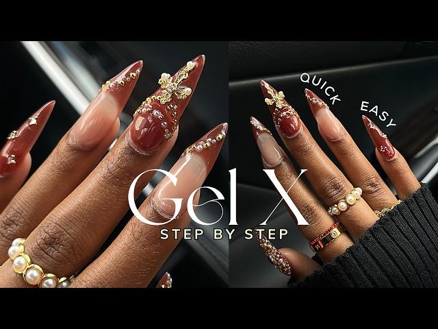 Do Gel X Nails With Me! | Fall Nails At Home | gel x nails tutorial