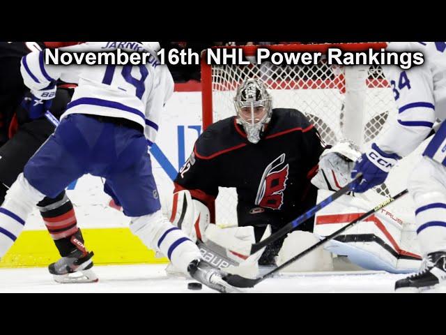 NHL Power Rankings for November 16th, 2024