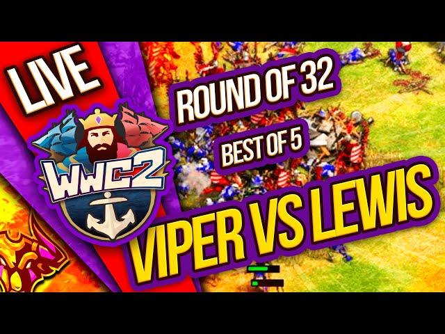 TheViper vs Lewis WANDERING WARRIORS CUP 2 Round of 32  ACCM vs Ganji  #ageofempires2 (24-11-24)