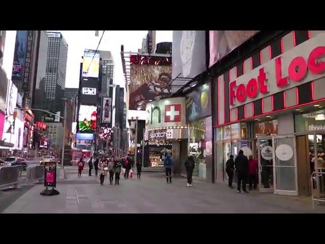 New York City - Walking 45th Street from Times Square to 6th Av.