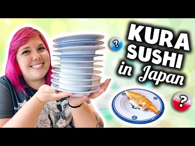 Kura Sushi in Japan! Gachapon conveyor belt sushi food review