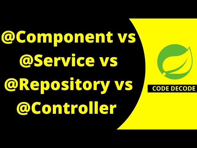 Difference between Component Service Repository Controller & RestController annotation | Code Decode