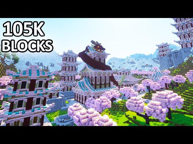 I Transformed the Cherry Blossom Biome into a Village in Hardcore Minecraft