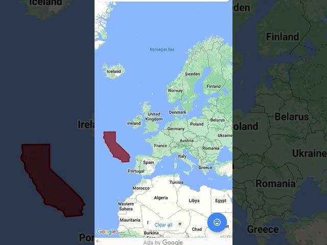 California vs Norway size comparison #shorts #map #geography #mapping #usa #comparison #california